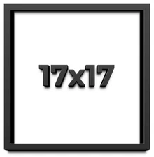 17x17 Shadow Box Frame Black | 1 inches Deep Real Wood Contemporary Shadowbox Di