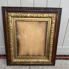 ANTIQUE FITS 15 X 19 BAROQUE ORNATE PICTURE FRAME WOOD GOLD GILT GESSO VICTORIAN