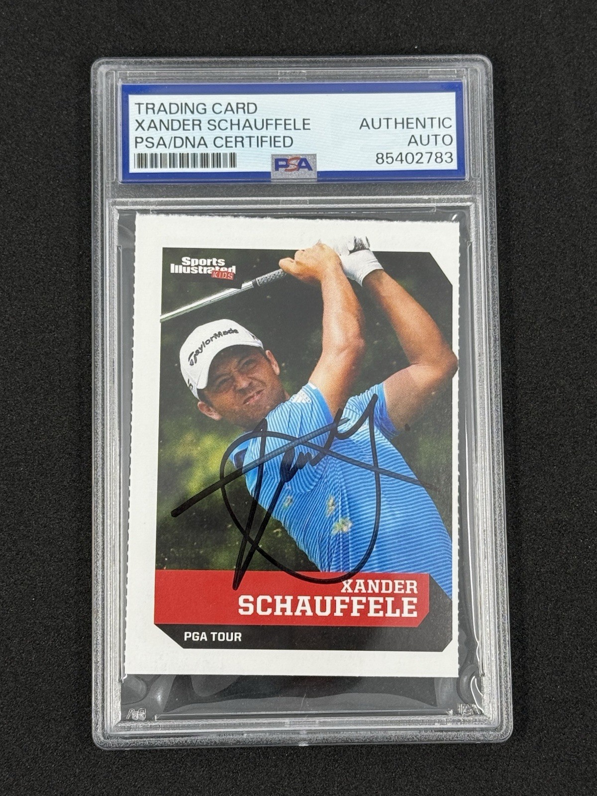 Xander Schauffele Signed 2017 SI for Kids Golf Rookie Card PSA DNA Masters Auto view 3