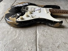 Stratocaster Black Nitro Heavy Relic Guitar-Squier By Fender