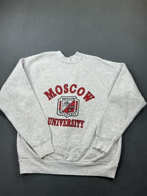 Vintage Better Basics Sweatshirt Mens Large Gray Moscow University Pullover 90s