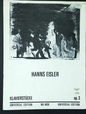 Hanns Eisler Klavierstucke Op 3 Universal Edition No 8436. Importt -