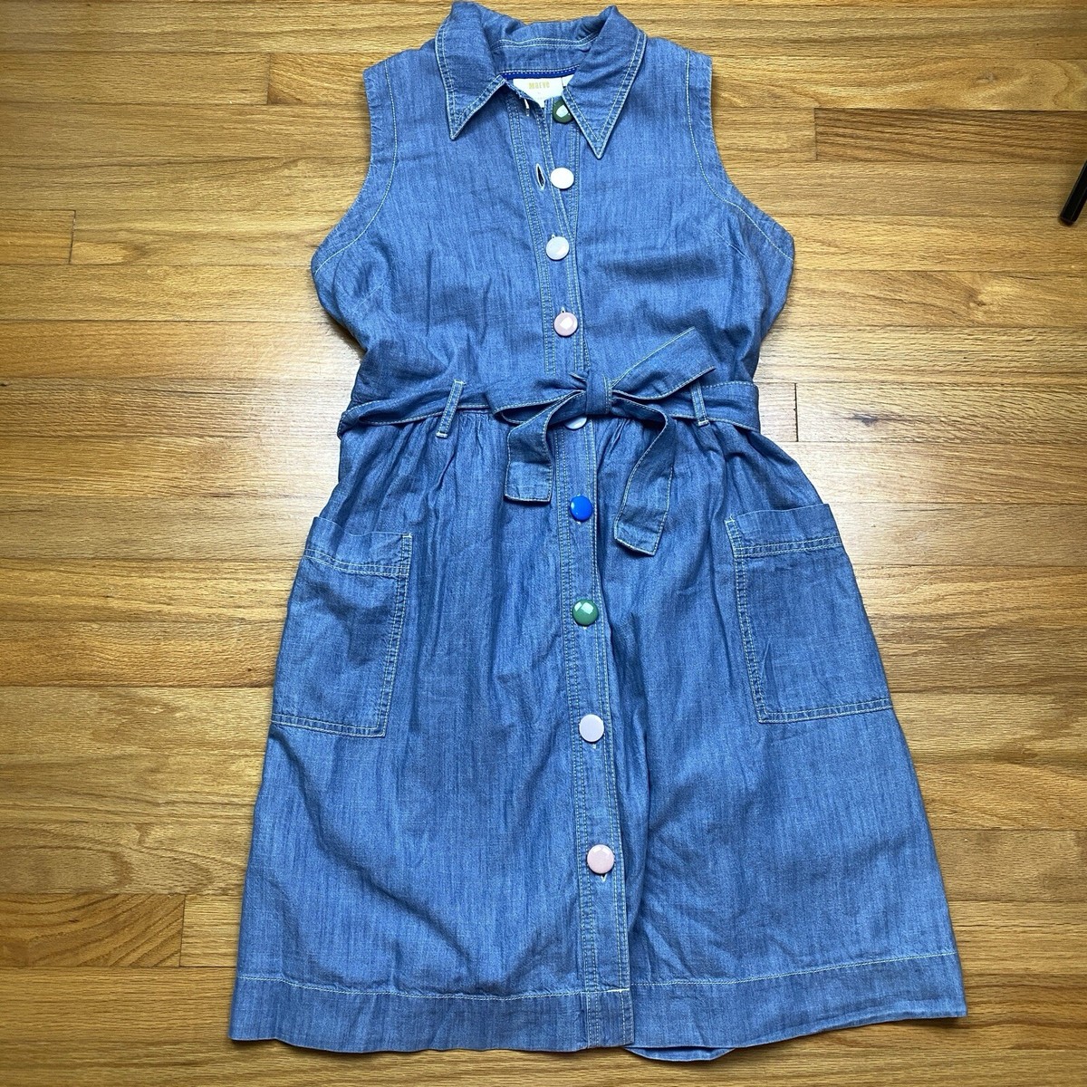 Maeve by Anthropologie Sleeveless Denim Dress Size 8 Blue