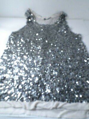 silver sequin sleeveless top