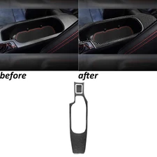 2Pcs Carbon Fiber Console Water Cup Holder Panel Trim For Subaru BRZ 86 2017-19