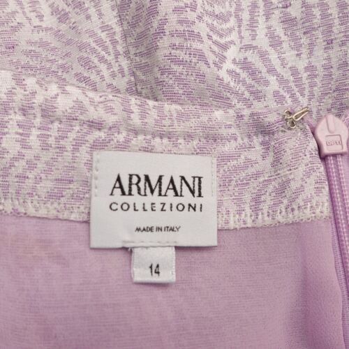 Lavender Cocktail Shift Dress Large ARMANI Purple Jacquard Party ITALY - Picture 3 of 16
