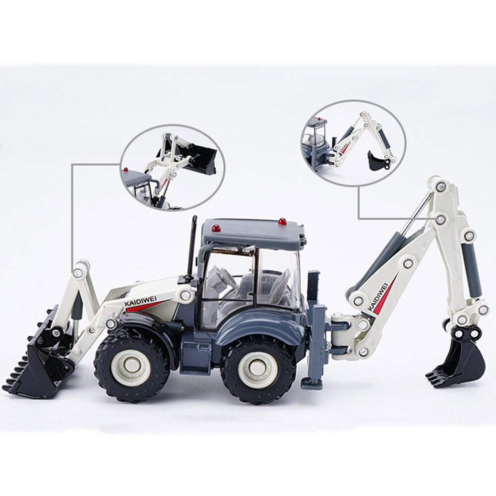 Backhoe Loader Truck Toys for Kids 1/50 Scale Construction Vehicle Diecast Model - Picture 7 of 14