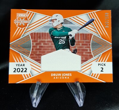 Panini 2022 Elite Extra - Druw Jones - Rookie First Round Materials Orange /199