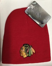 NWT NHL YOUTH CHICAGO BLACKHAWKS RED KNIT BEANIE HAT