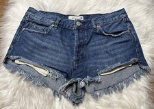 We The Free People Jean Shorts Size 28 Cutoff Denim Teen Womens Button Fly