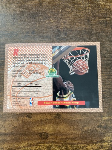 1992-93 Fleer Slam Dunk Shawn Kemp error no # - 第 2/5 張圖片