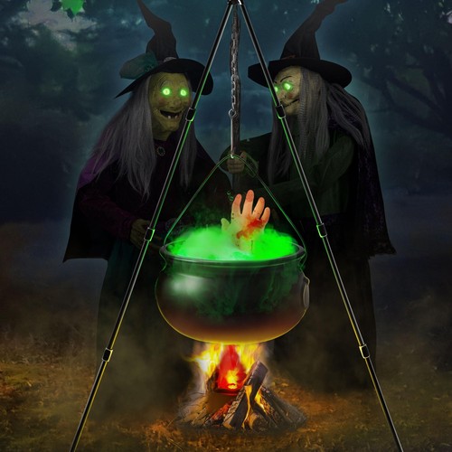 Halloween Decorations Outdoor - 6Pcs Large Witches Cauldron Halloween Decor P...