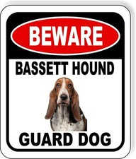 BEWARE BASSETT HOUND GUARD DOG Metal Aluminum Composite Sign