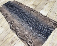 XXL WIDE Natural Blue Center Genuine Python Leather real hide snake skin 189