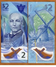 BARBADOS BARBADOS BANCONOTA 2 DOLLARI 2022 polimero nuovo MOULIN FRANK WORREL...