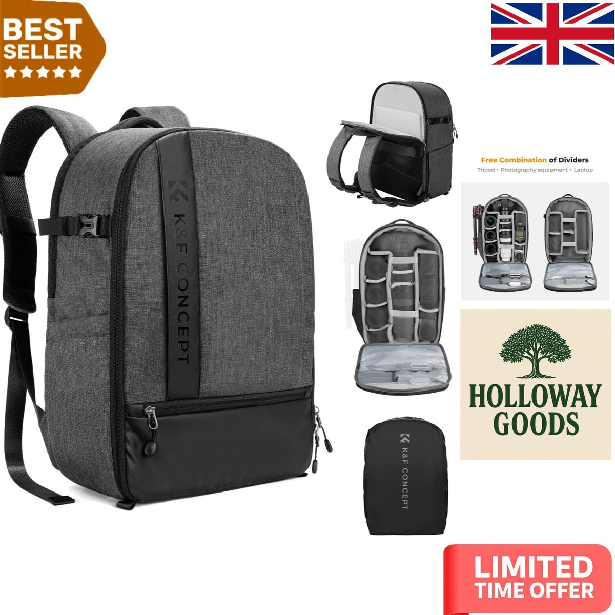 Durable DSLR Camera Backpack Breathable Design Large Capacity