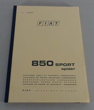 Parts Catalog Bodywork Spare Parts List Fiat 850 Spyder Model Year 1970