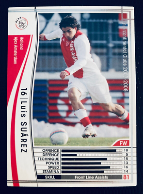 2007-08 Panini WCCF 192 Luis Suarez Ajax Rookie card Barcelona