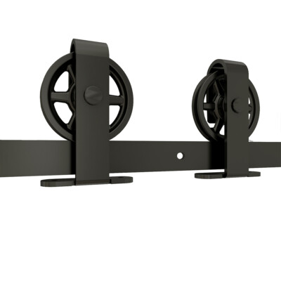 4~20FT Sliding Barn Door Hardware Track Kit for Single/Double Big Wheel Rustic