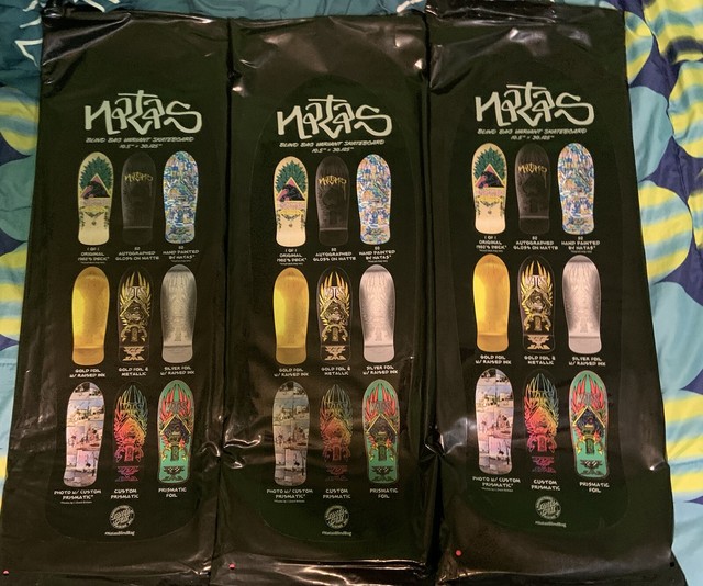 3 X 2021 Natas Kaupas Santa Cruz Blind Bag Skateboard Deck Unopened for