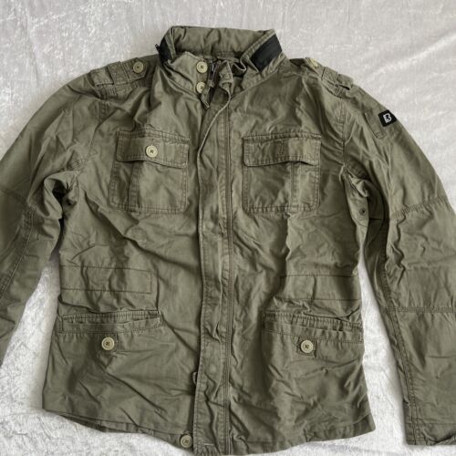 Brandit Britannia Jacket Olive Green Coat Military Hood Top, M - Picture 3 of 11