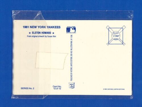 1961 New York Yankees Complete 12-Card Postcard Set Series 2 Susan Rini SEALED - Picture 2 of 2