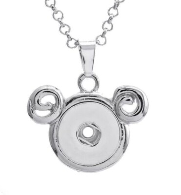 Snap Jewelry Necklace Mickey Mouse 28'' Rolo Chain fits 18-20mm Ginger Charms NIP