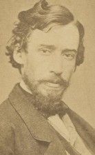 HANDSOME MAN WITH WAVY HAIR AND GOATEE. ALBUMEN. 
