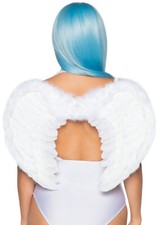 Leg Avenue Marabou Trimmed Feather Angel Wings, White, One Size