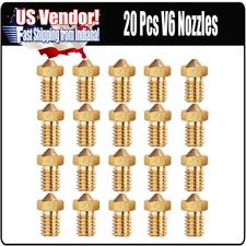 V6 Nozzle 20pcs  Brass Nozzle, v6 Hotend Nozzle, M6 Thread, J-head Nozzles