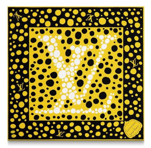LOUIS VUITTON x YAYOI KUSAMA « Infinity Dots Square 45 » 2023 écharpe en soie 18x18 NEUVE - Photo 1/24