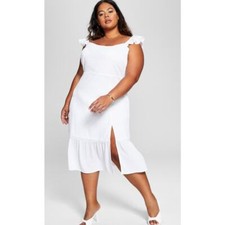 And Now This Trendy Plus Size Flutter-Sleeve Midi Dress | Size 1X