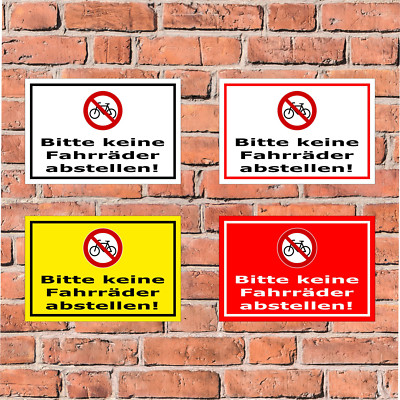 Schild Bitte Hier Keine Fahrräder Abstellen U. Anketten! 4 Größen - S00050-023
