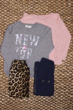 Jumper Pants Pink Blue Glitter Leo Blue Girls Child Princess 104 Set Bundle