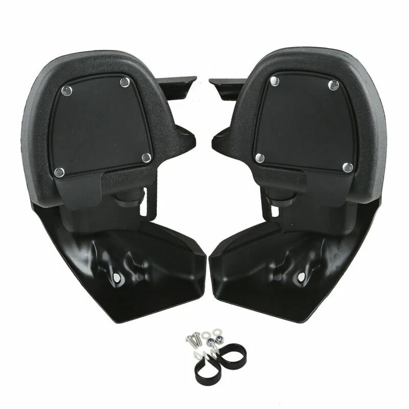 Carenado de pierna ventilado inferior negro y barra protectora apta para Harley Road King Glide 09-13 Foto 3 de 4