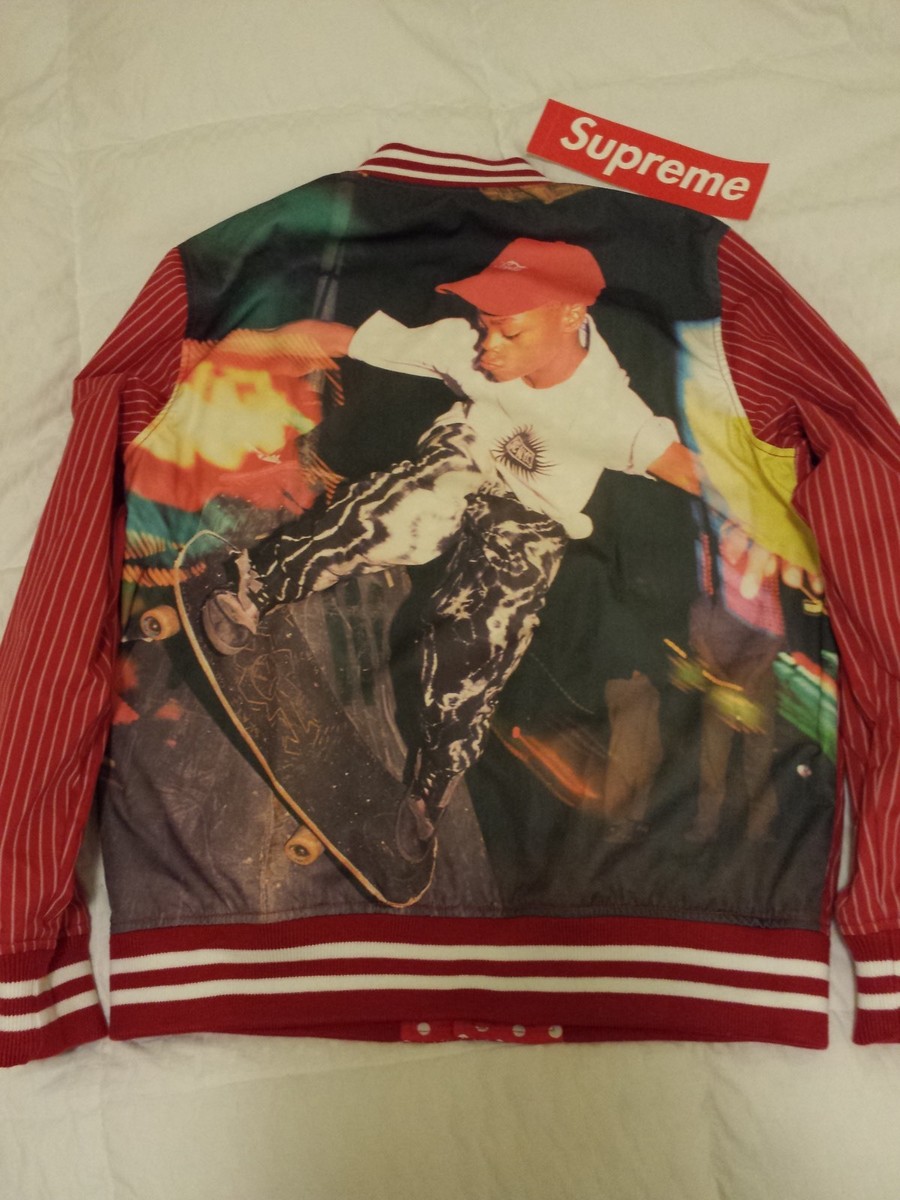 SUPREME x Comme des Garcons Reversible Varsity Baseball Jacket Red