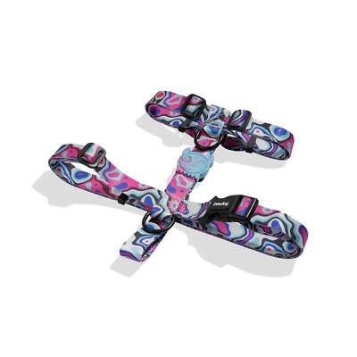 ZEE.DOG | Pink Mesh Adjustable Dog Halter H-Harness |  Locking Buckle | Blast