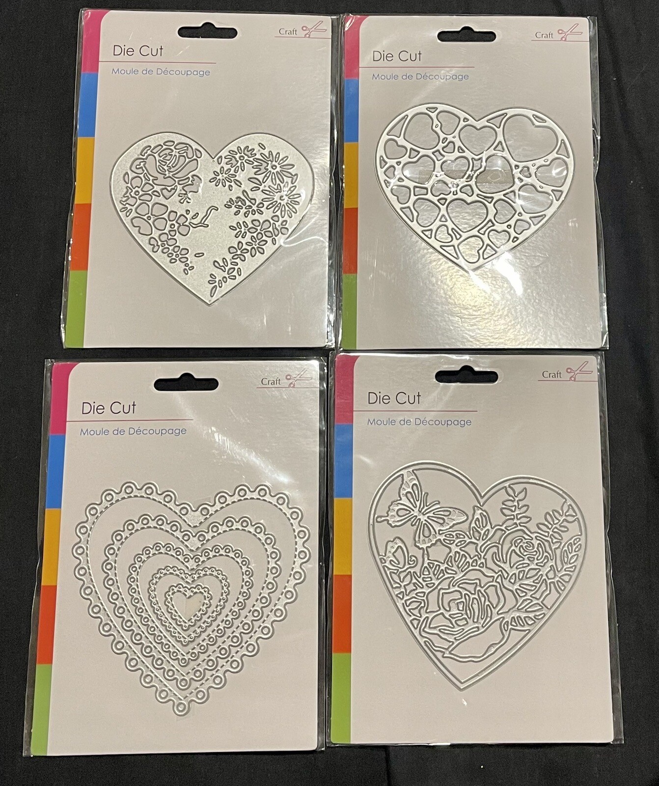 4 Craft Die Cuts Set Heart Set Of 4 Hearts Dies Cutting