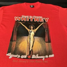Whitney Houston Memorial Rest in Peace T Shirt RIP 1963 - 2012 Size XL Dbl Sided