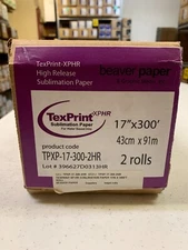 2 Rolls TexPrint XP-HR Sublimation Paper 2x 17" x  150' TPXP-17-300-2HR