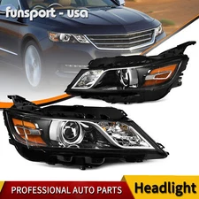 FOR 2015-2020 CHEVY IMPALA HALOGEN PROJECTOR HEADLIGHTS HEADLAMPS PAIR LH + RH