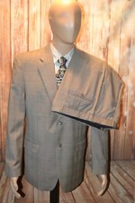 Jones New Jork Collection Men Check 2 Front Button Suit Sz 40R Wst 34x32