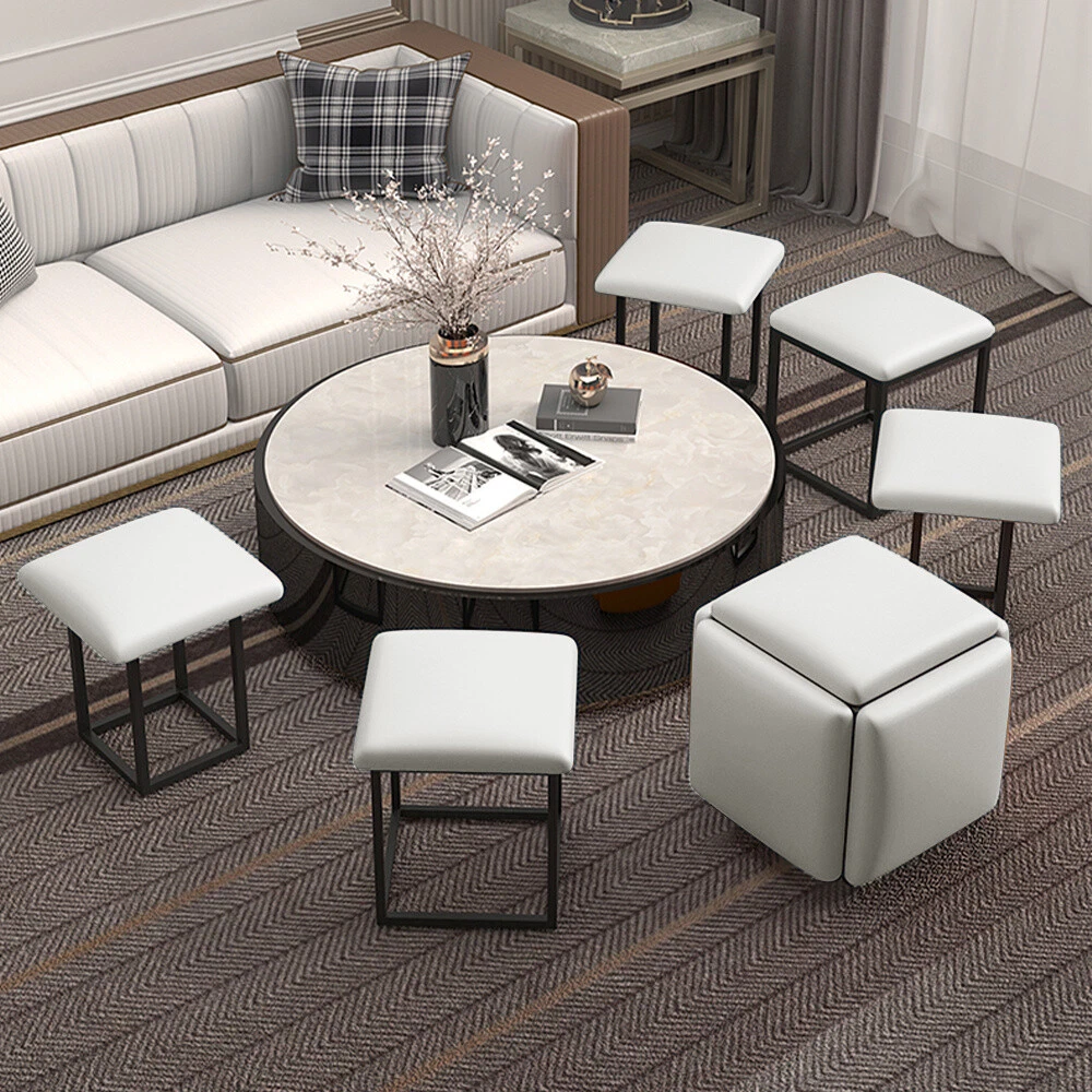 5in1 Cube Stool Large Footstool Square Pouffe Sofa Footrest Coffee