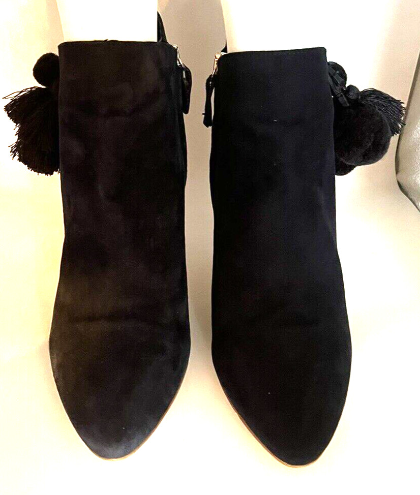 Zara Basic Collection Blue Suede Booties with Pom… - image 17