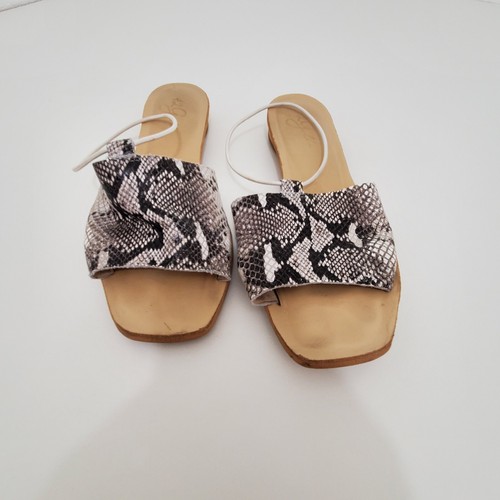 Snake Skin Design Slip-On Open Toe Sandals Slides 1 Inch Heel Size 8 | eBay