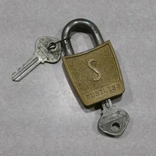 Vintage Slaymaker Rustless Padlock w/ Two Keys ~ works