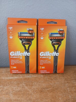 2pk Gillette Men Fusion 5 Razor, 1 Razor Handle & 1 Cartridge, Precision Trimmer