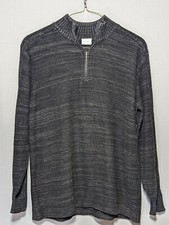 Columbia Quarter Zip Pullover Heather Gray Heavy Knit Sweater Sz XL Dad Casual