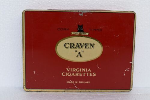 Vintage Craven "A" Virginia Advertising Tin Box Carreras Arcadia House London"05 - Picture 1 of 6