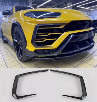 Fit For Lamborghini Urus 2018-21 Carbon Fiber Front Bumper Vent Cover Trims 2pcs